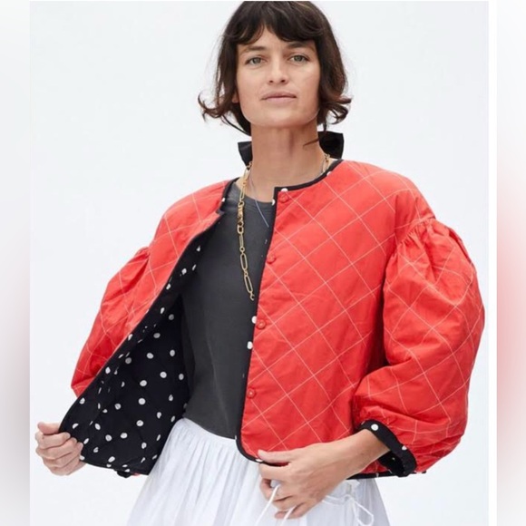 CLARE V. Petit Reversible Puff Polka Dot/ Solid/Jacket in size M/L - Picture 5 of 16